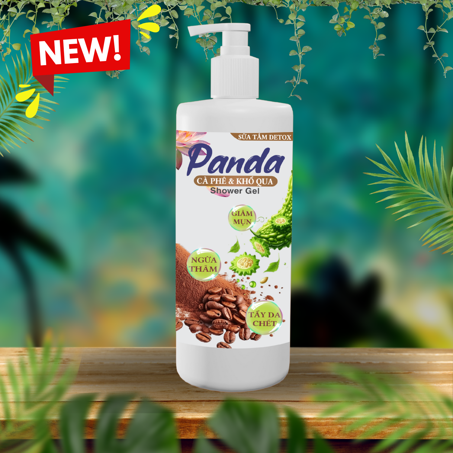 Sữa tắm Detox Panda HomeCare 850ml – Cà phê & Khổ qua