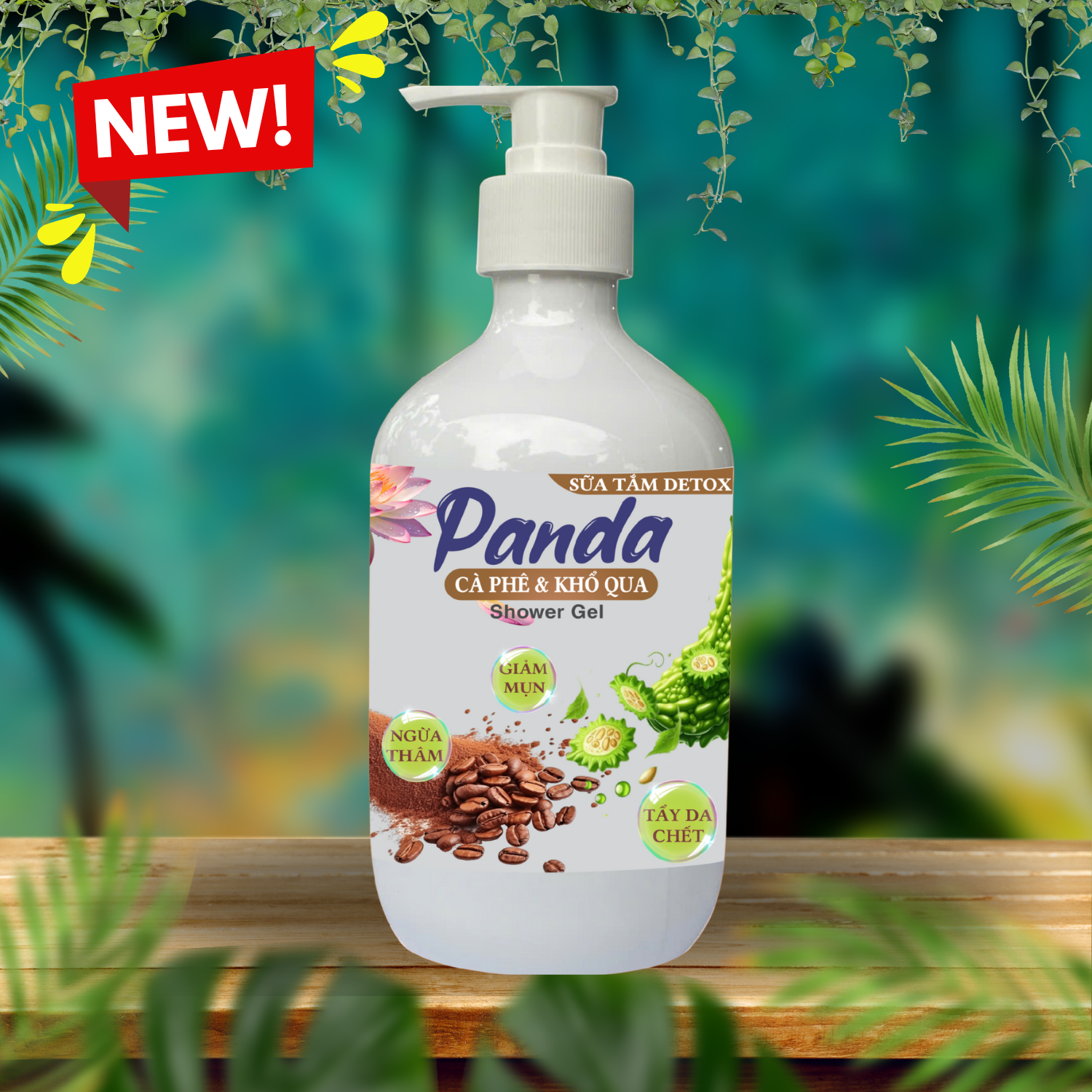 Sữa tắm Detox Panda HomeCare 500ml – Cà phê & Khổ qua