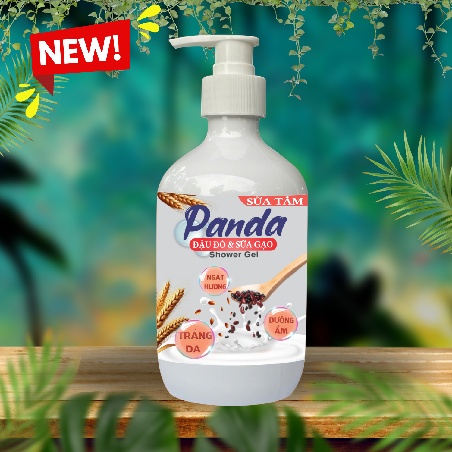 Sữa tắm Detox Panda HomeCare 500ml – Đậu đỏ & Sữa gạo