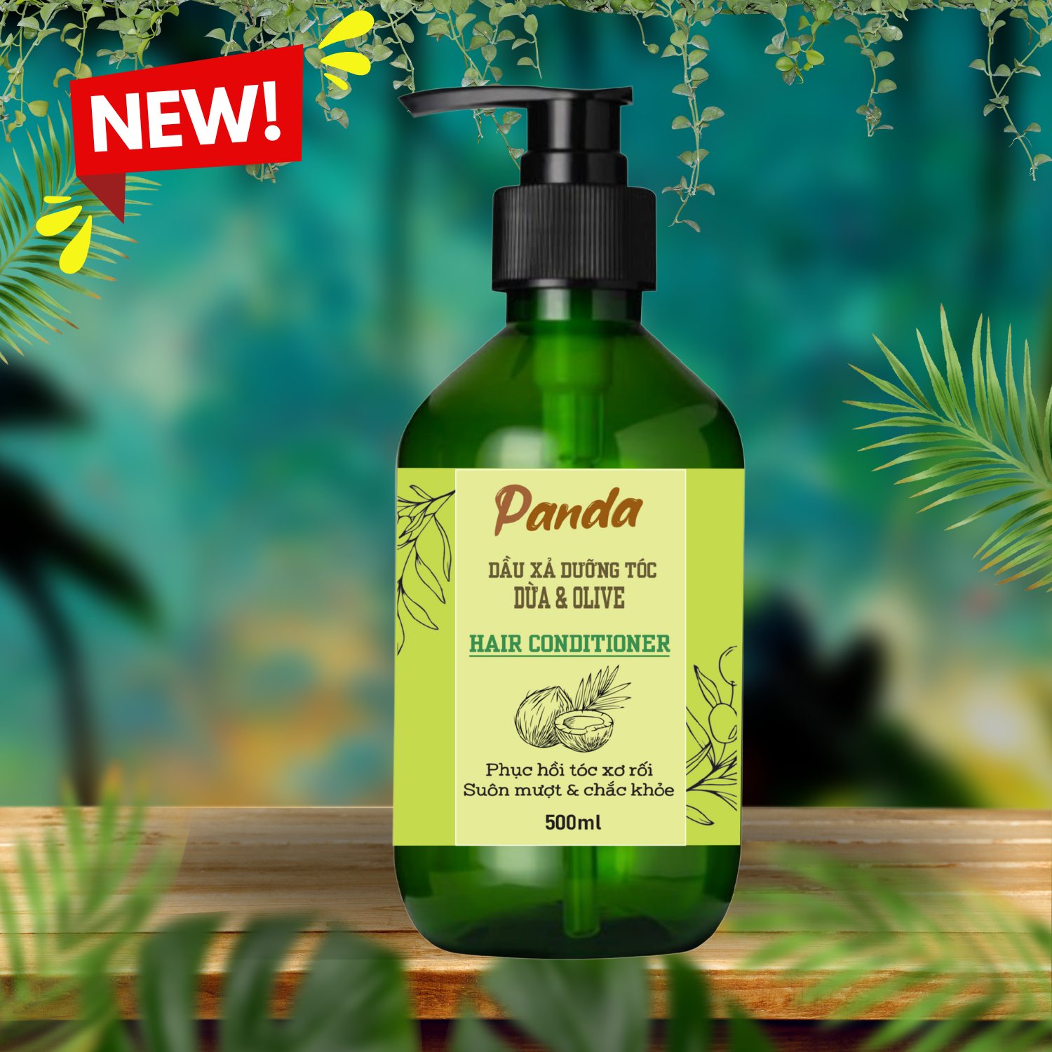 Dầu xả thảo dược Panda HomeCare 500ml – Dầu Dừa & Olive