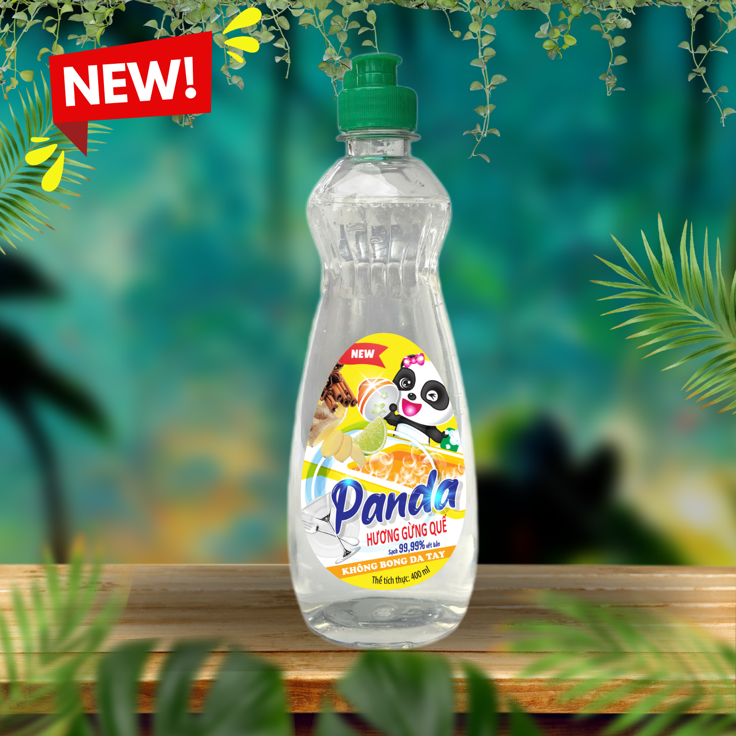 Nước rửa chén Panda HomeCare 400ml – Hương Gừng Quế