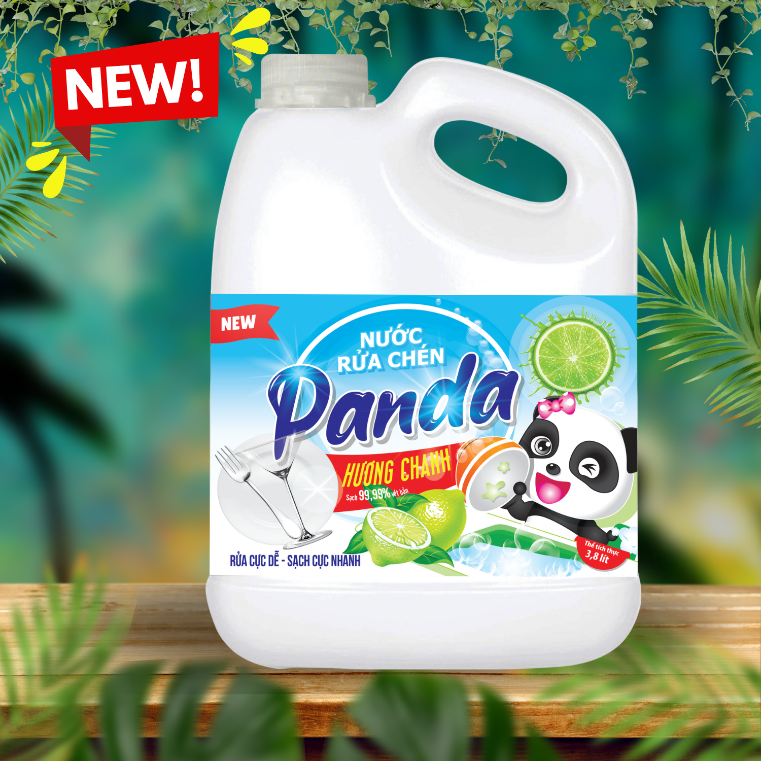Nước rửa chén Panda HomeCare 3.8L – Hương Chanh